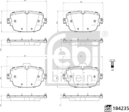 Febi Bilstein 184235 - Kit pastiglie freno, Freno a disco autozon.pro