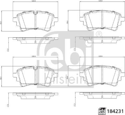 Febi Bilstein 184231 - Kit pastiglie freno, Freno a disco autozon.pro