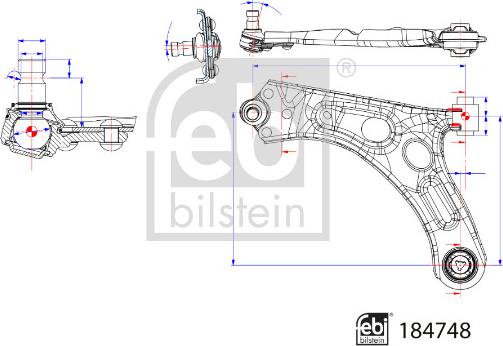 Febi Bilstein 184748 - Braccio oscillante, Sospensione ruota autozon.pro