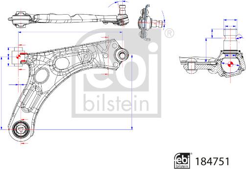 Febi Bilstein 184751 - Braccio oscillante, Sospensione ruota autozon.pro