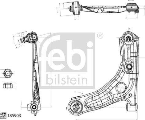 Febi Bilstein 185903 - Braccio oscillante, Sospensione ruota autozon.pro