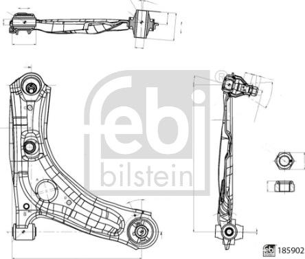 Febi Bilstein 185902 - Braccio oscillante, Sospensione ruota autozon.pro