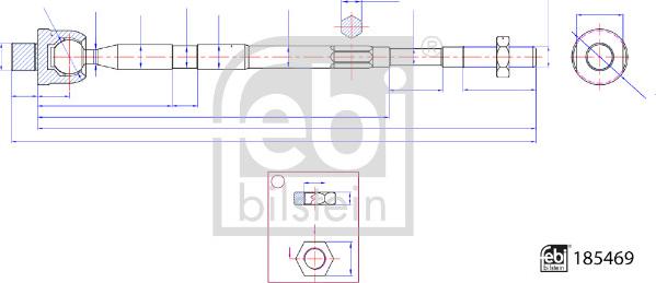 Febi Bilstein 185469 - Giunto assiale, Asta trasversale autozon.pro