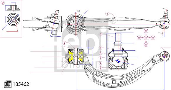 Febi Bilstein 185462 - Braccio oscillante, Sospensione ruota autozon.pro