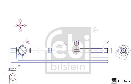 Febi Bilstein 185476 - Giunto assiale, Asta trasversale autozon.pro