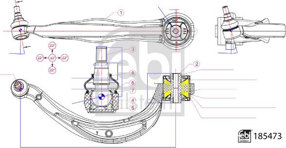 Febi Bilstein 185473 - Braccio oscillante, Sospensione ruota autozon.pro