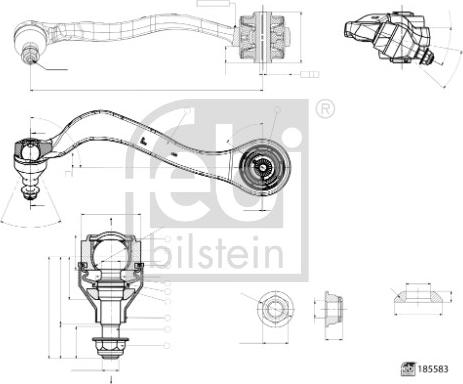 Febi Bilstein 185583 - Braccio oscillante, Sospensione ruota autozon.pro