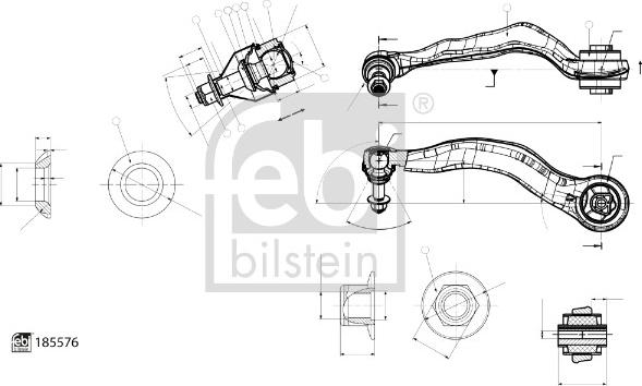 Febi Bilstein 185576 - Braccio oscillante, Sospensione ruota autozon.pro