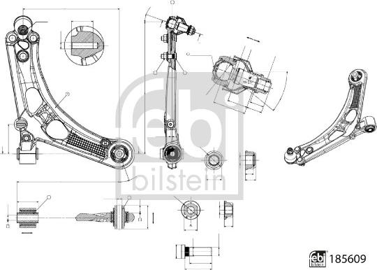 Febi Bilstein 185609 - Braccio oscillante, Sospensione ruota autozon.pro