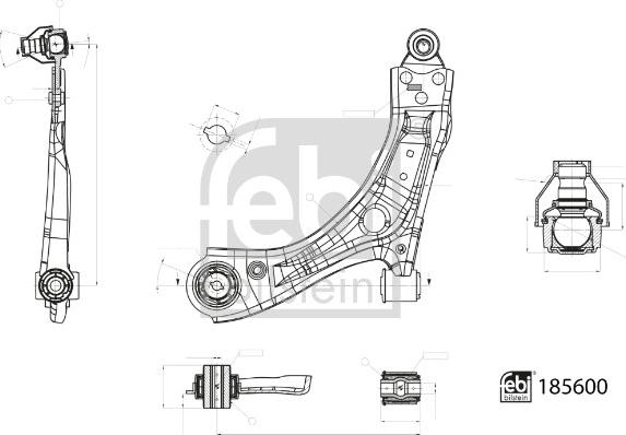 Febi Bilstein 185600 - Braccio oscillante, Sospensione ruota autozon.pro