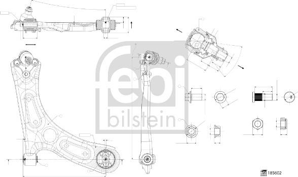 Febi Bilstein 185602 - Braccio oscillante, Sospensione ruota autozon.pro