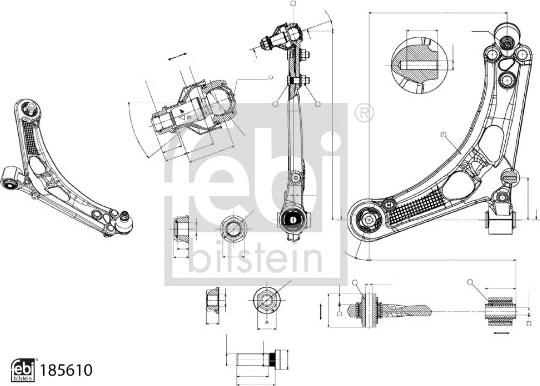 Febi Bilstein 185610 - Braccio oscillante, Sospensione ruota autozon.pro