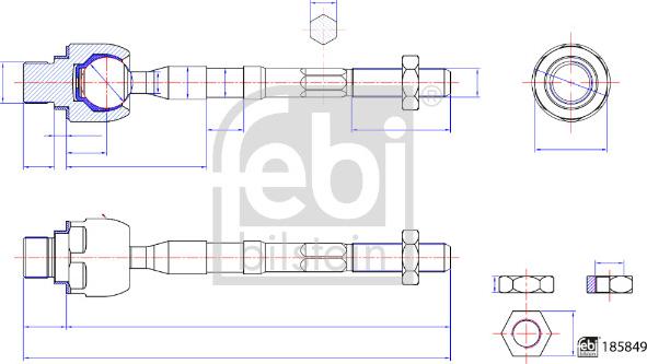 Febi Bilstein 185894 - Giunto assiale, Asta trasversale autozon.pro