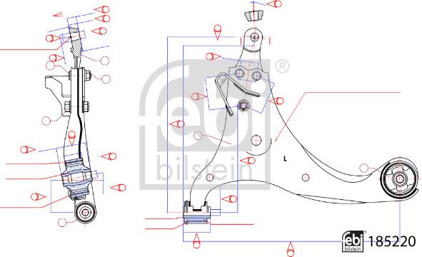 Febi Bilstein 185220 - Braccio oscillante, Sospensione ruota autozon.pro