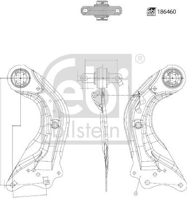 Febi Bilstein 186460 - Braccio oscillante, Sospensione ruota autozon.pro