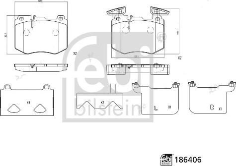 Febi Bilstein 186406 - Kit pastiglie freno, Freno a disco autozon.pro