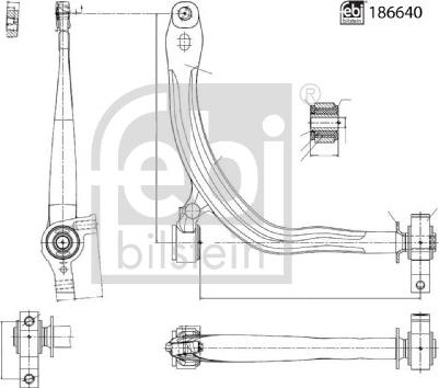 Febi Bilstein 186640 - Braccio oscillante, Sospensione ruota autozon.pro