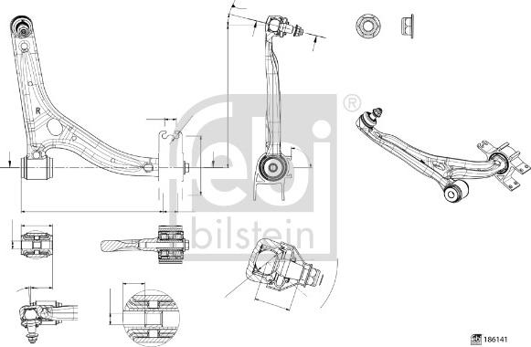 Febi Bilstein 186141 - Braccio oscillante, Sospensione ruota autozon.pro