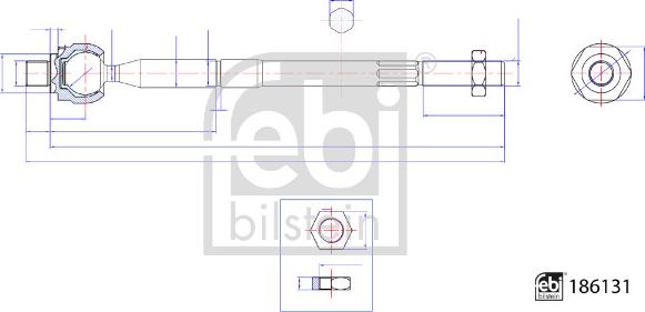 Febi Bilstein 186131 - Giunto assiale, Asta trasversale autozon.pro