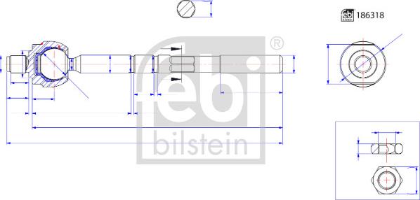 Febi Bilstein 186318 - Giunto assiale, Asta trasversale autozon.pro