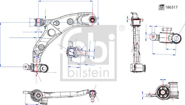 Febi Bilstein 186317 - Braccio oscillante, Sospensione ruota autozon.pro