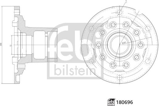 Febi Bilstein 180696 - Mozzo ruota autozon.pro