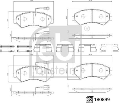 Febi Bilstein 180899 - Kit pastiglie freno, Freno a disco autozon.pro