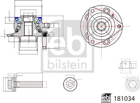 Febi Bilstein 181034 - Kit cuscinetto ruota autozon.pro