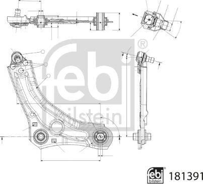 Febi Bilstein 181391 - Braccio oscillante, Sospensione ruota autozon.pro