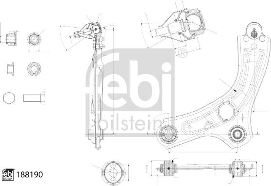 Febi Bilstein 188190 - Braccio oscillante, Sospensione ruota autozon.pro