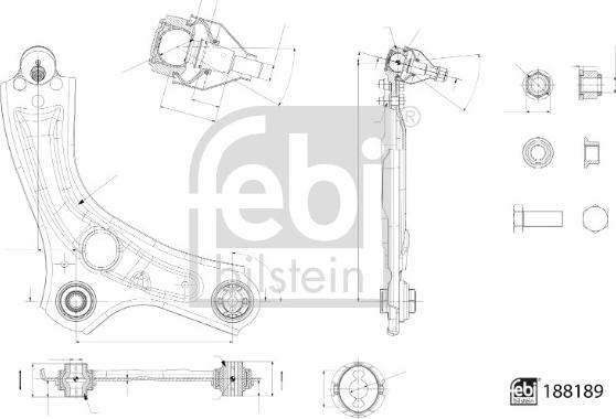 Febi Bilstein 188189 - Braccio oscillante, Sospensione ruota autozon.pro