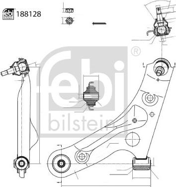 Febi Bilstein 188128 - Braccio oscillante, Sospensione ruota autozon.pro