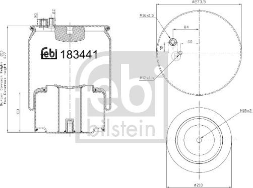 Febi Bilstein 183441 - Soffietto, Sospensione pneumatica autozon.pro