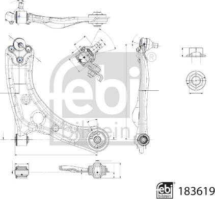 Febi Bilstein 183619 - Braccio oscillante, Sospensione ruota autozon.pro