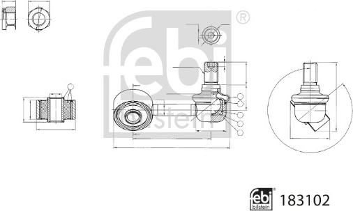 Febi Bilstein 183102 - Asta / Puntone, Stabilizzatore autozon.pro