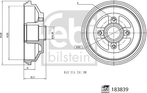 Febi Bilstein 183839 - Tamburo freno autozon.pro