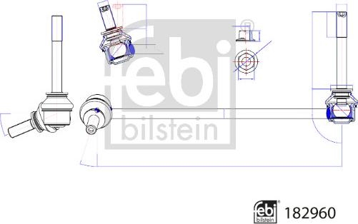 Febi Bilstein 182960 - Asta / Puntone, Stabilizzatore autozon.pro