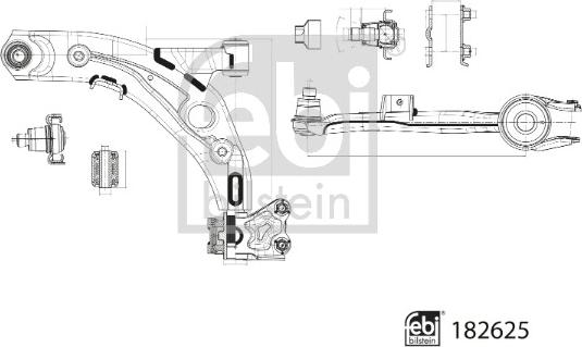 Febi Bilstein 182625 - Braccio oscillante, Sospensione ruota autozon.pro