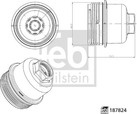 Febi Bilstein 187824 - Calotta, Carter filtro olio autozon.pro