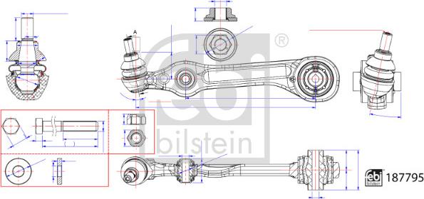 Febi Bilstein 187795 - Braccio oscillante, Sospensione ruota autozon.pro