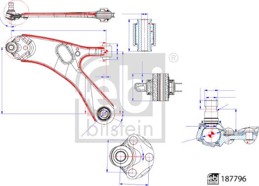 Febi Bilstein 187796 - Braccio oscillante, Sospensione ruota autozon.pro