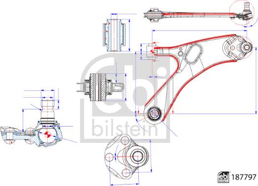 Febi Bilstein 187797 - Braccio oscillante, Sospensione ruota autozon.pro