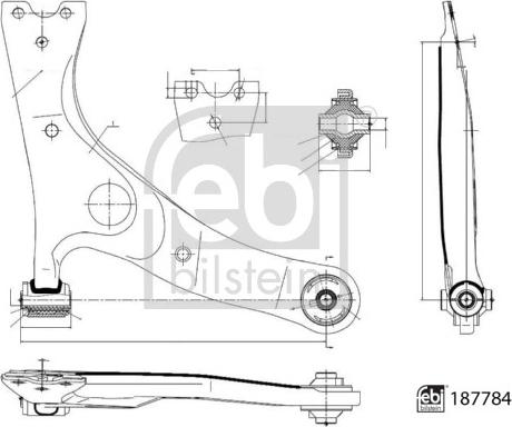 Febi Bilstein 187784 - Braccio oscillante, Sospensione ruota autozon.pro