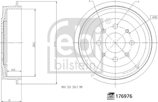 Febi Bilstein 176976 - Tamburo freno autozon.pro