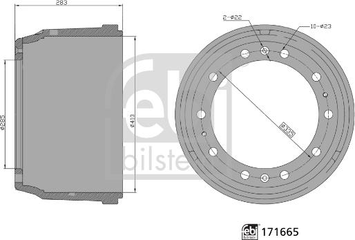 Febi Bilstein 171665 - Tamburo freno autozon.pro