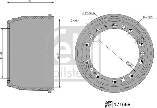 Febi Bilstein 171668 - Tamburo freno autozon.pro