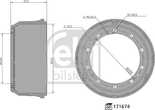 Febi Bilstein 171674 - Tamburo freno autozon.pro