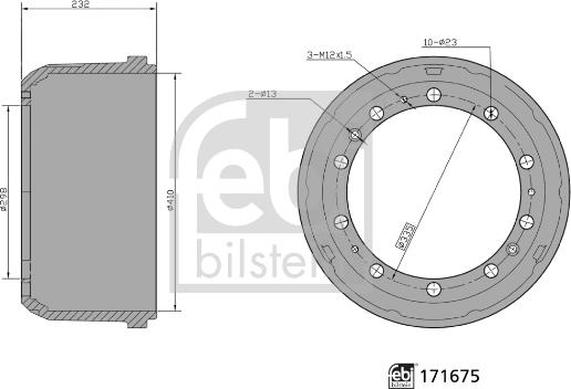 Febi Bilstein 171675 - Tamburo freno autozon.pro