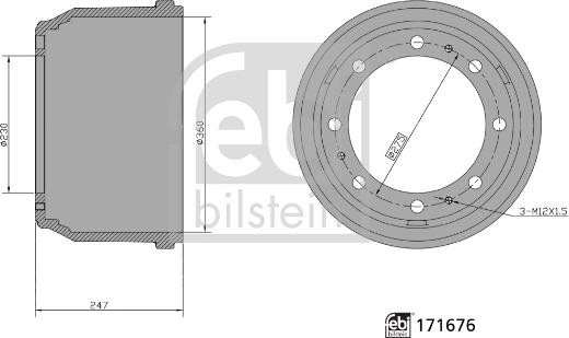 Febi Bilstein 171676 - Tamburo freno autozon.pro