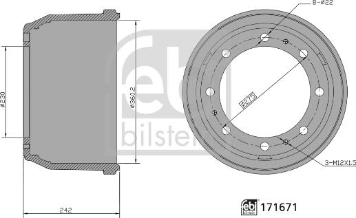 Febi Bilstein 171671 - Tamburo freno autozon.pro